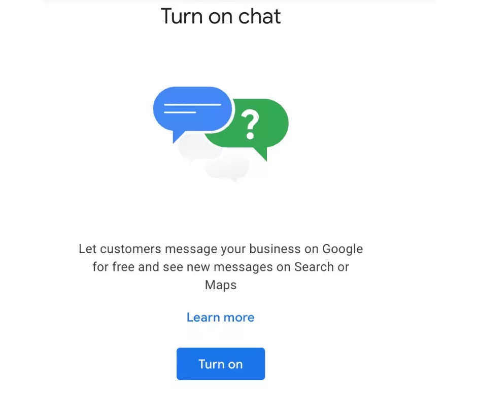 Google Business Profile allowing messaging